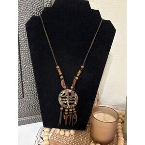 Boho Western Tribal Feather Pendant Necklace